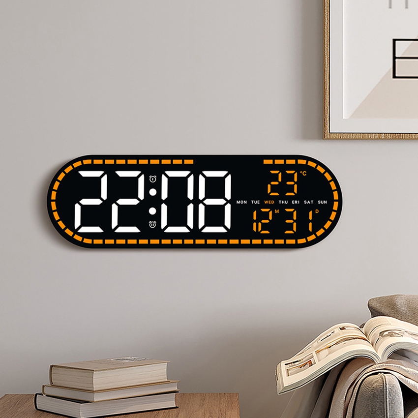 Luxury Watch Wall Clock - Grande relógio de parede digital temperatura