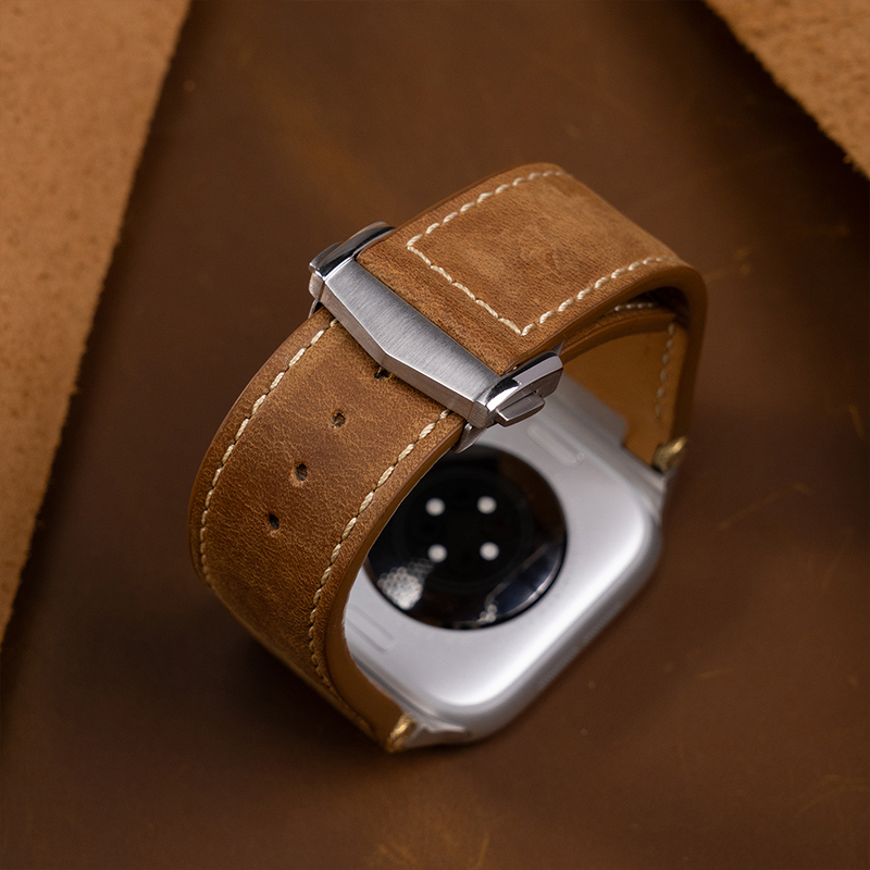 Luxury Watch Apple Bands - Pulseira Esportiva de Couro Luxuosa para