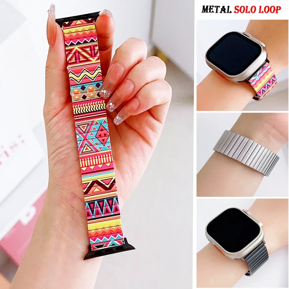 Luxury Watch Apple Bands - Pulseira boêmia de metal para apple
