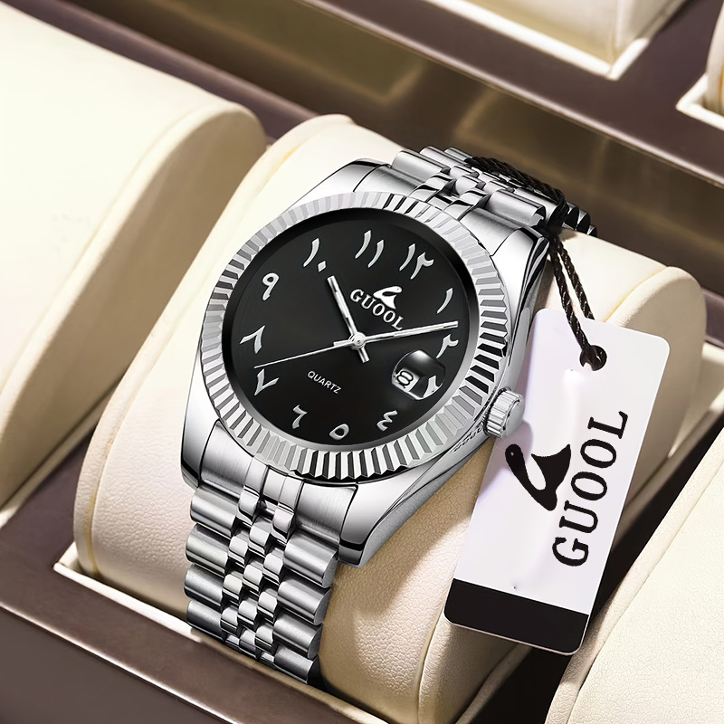 Luxury Watch With Arabic Numerals - Novo Relógio Masculino de Aço Inoxidável
