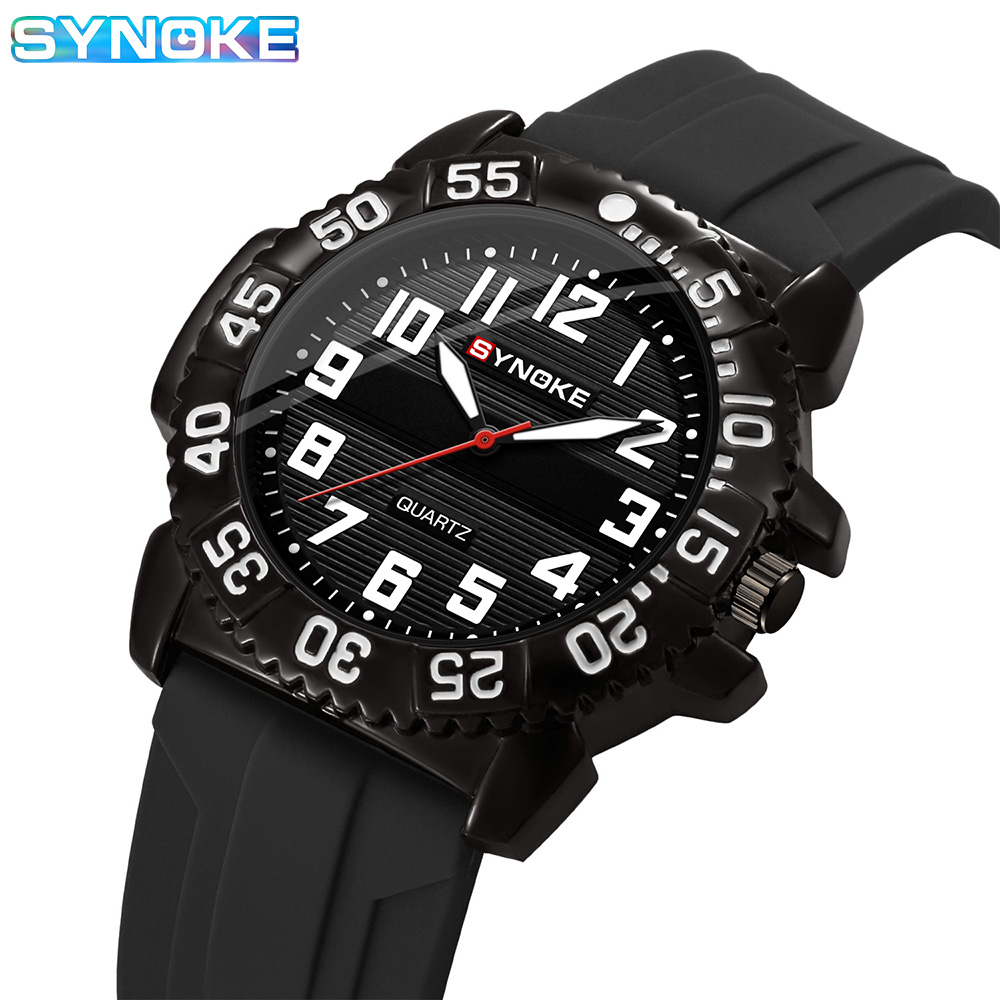 Luxury Watch With Arabic Numerals - Synoke masculino relógio de quartzo estilo