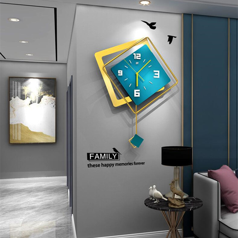 Luxury Watch Europe - Relógio de Parede Quadrado 3D Nórdico,