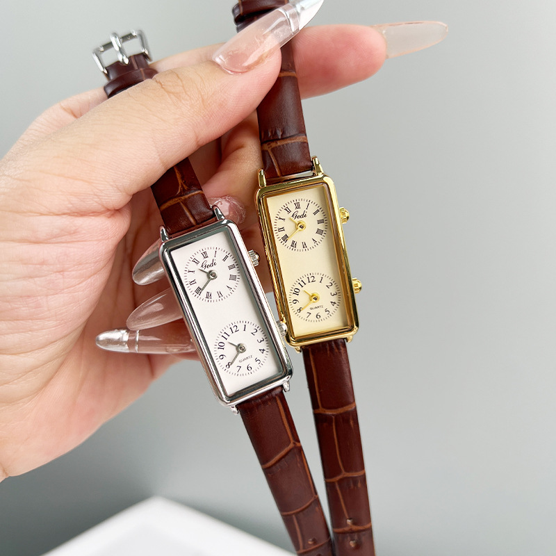 Luxury Watch Square - Relógio Feminino Criativo de Movimento Duplo