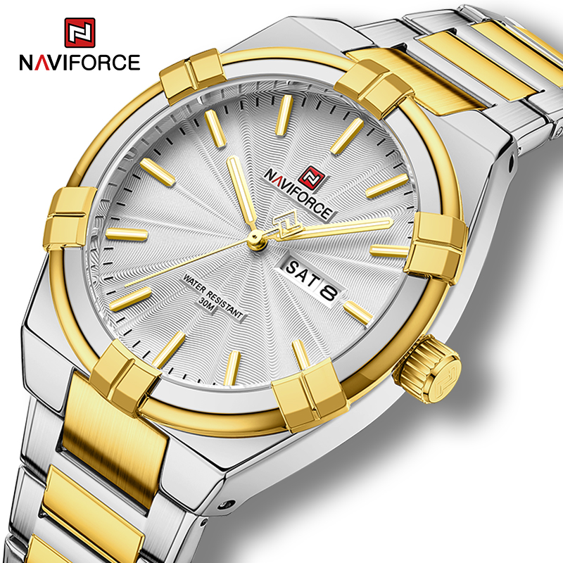 Field Watch Military - Naviforce clássico dia e data display