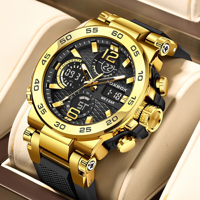 Luxury Watch Zone - FOXBOX-Relógio de negócios impermeável para homens,
