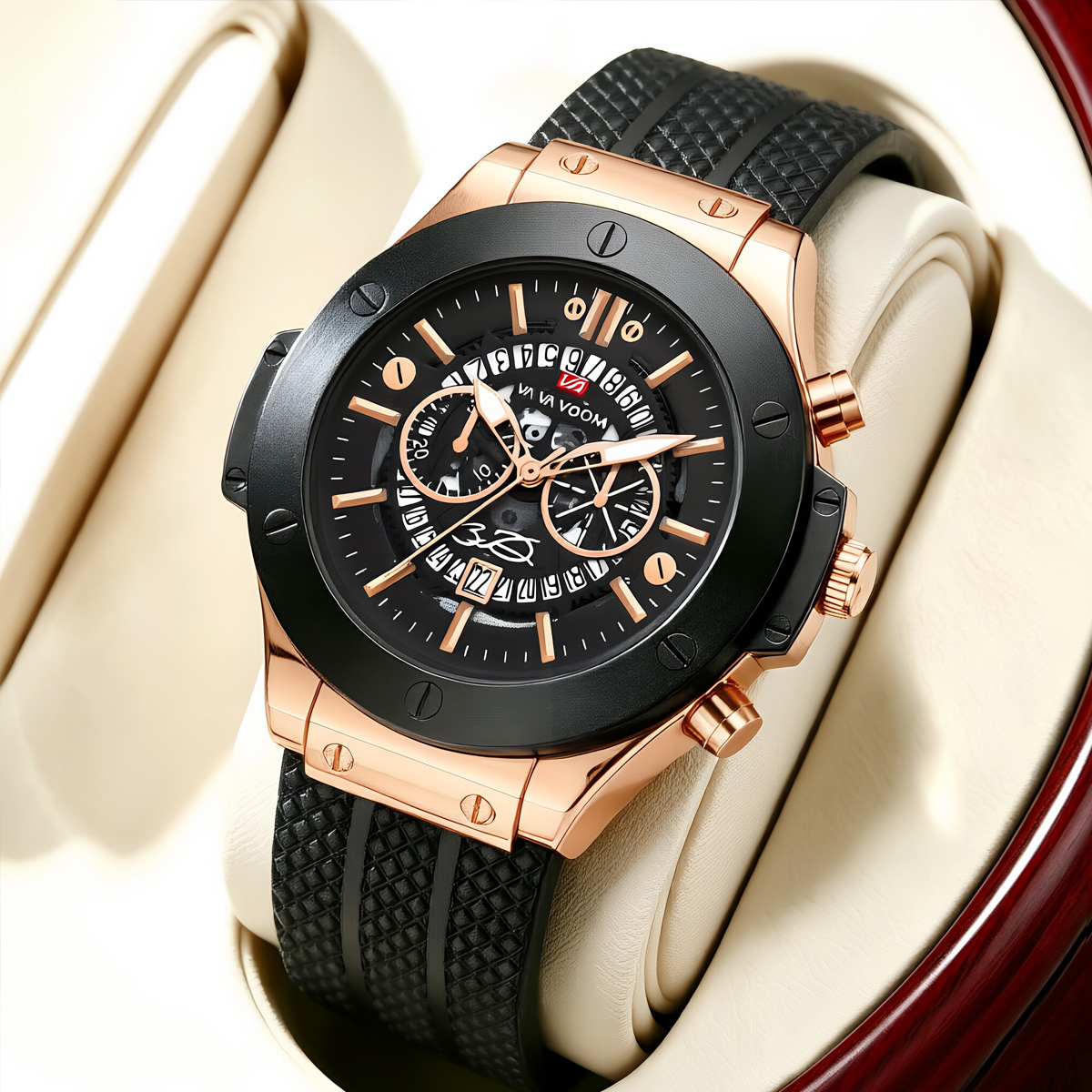 Luxury Watch Hublot - Preto silicone masculino mão 46mm oco