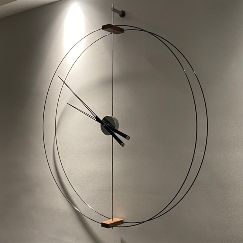 Luxury Watch Wall Clock - Relógio de parede minimalista espanhol, nogueira,