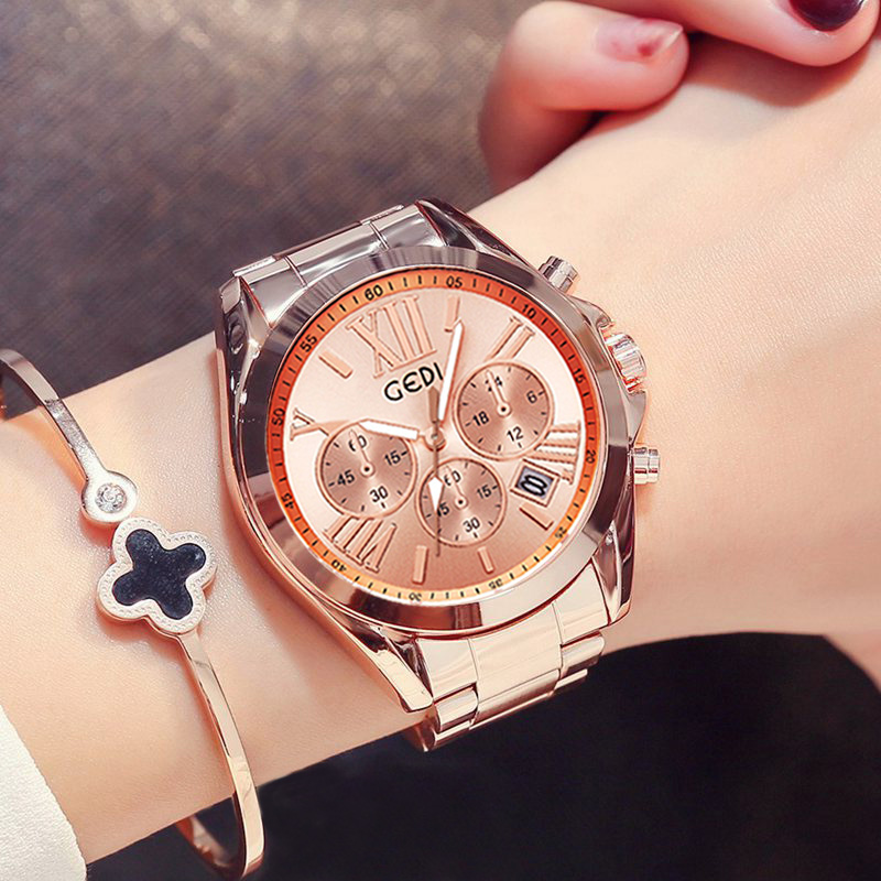 Luxo rosa ouro relógio casual  - Luxury Watch Unique avaliação e preço