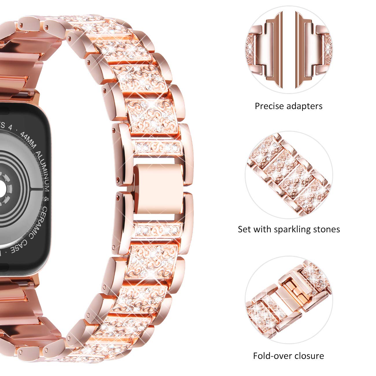 Capa + pulseira brilhante para - Luxury Watch Apple Bands avaliação e preço