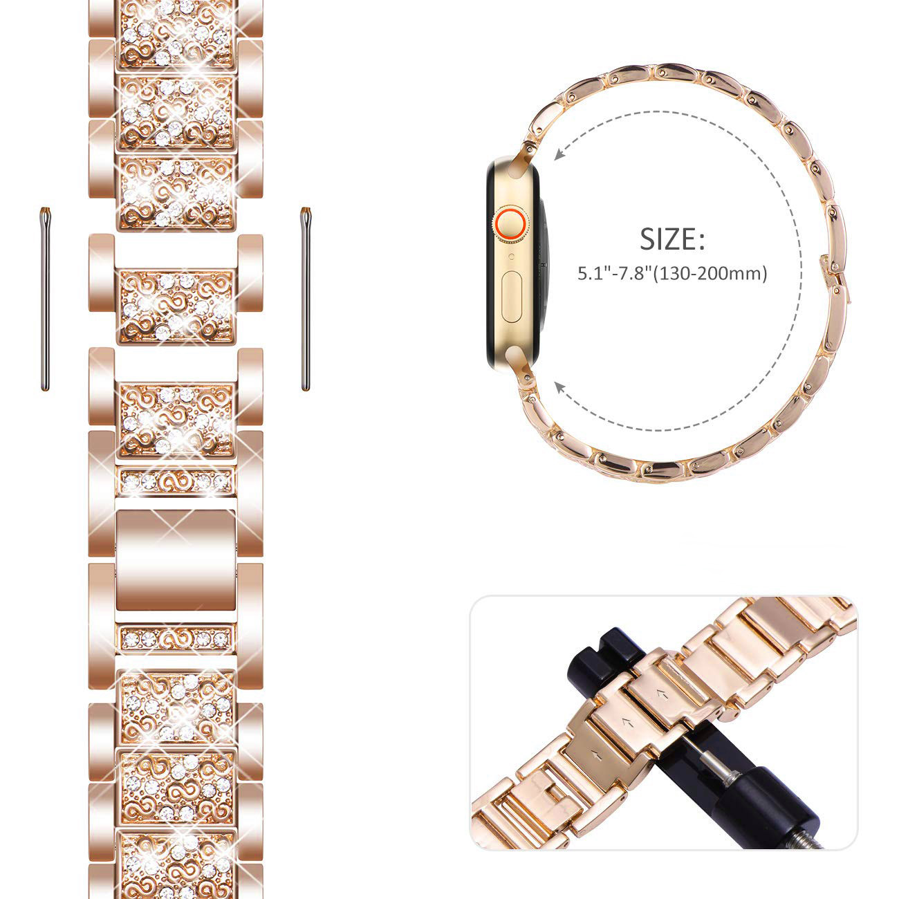 Capa + pulseira brilhante para - Luxury Watch Apple Bands avaliação e preço