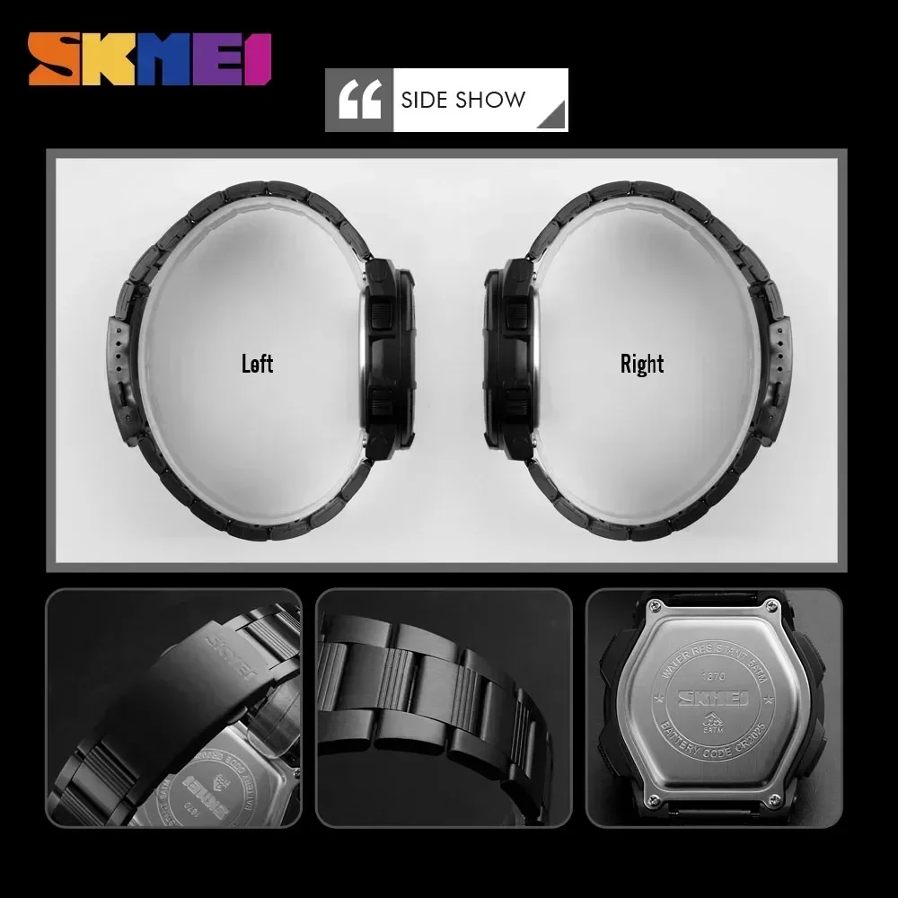 Skmei 1370 luxo aço completo n - Luxury Watch Zone avaliação e preço