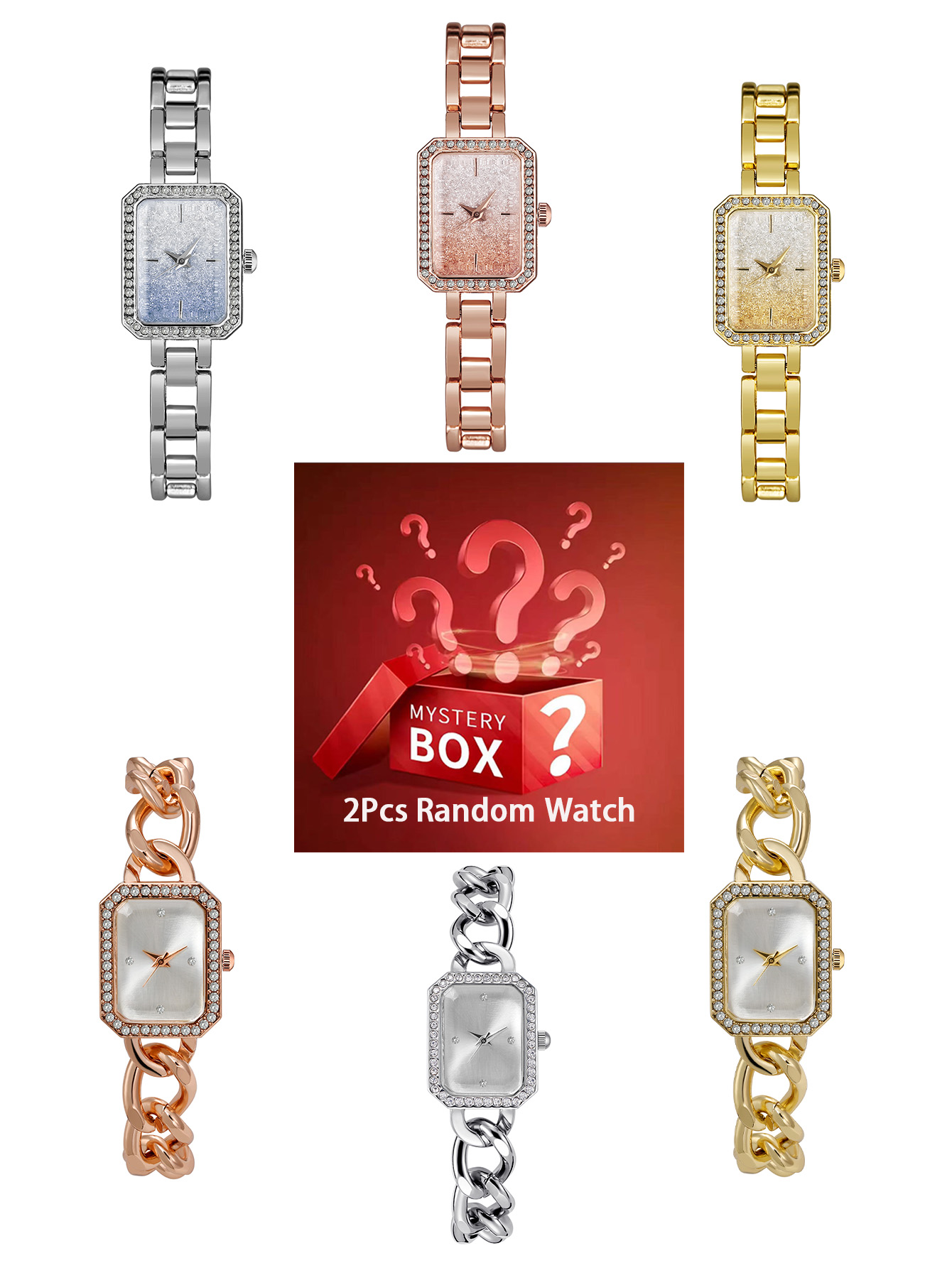 2 peças relógios femininos cai - Luxury Watch Square avaliação e preço