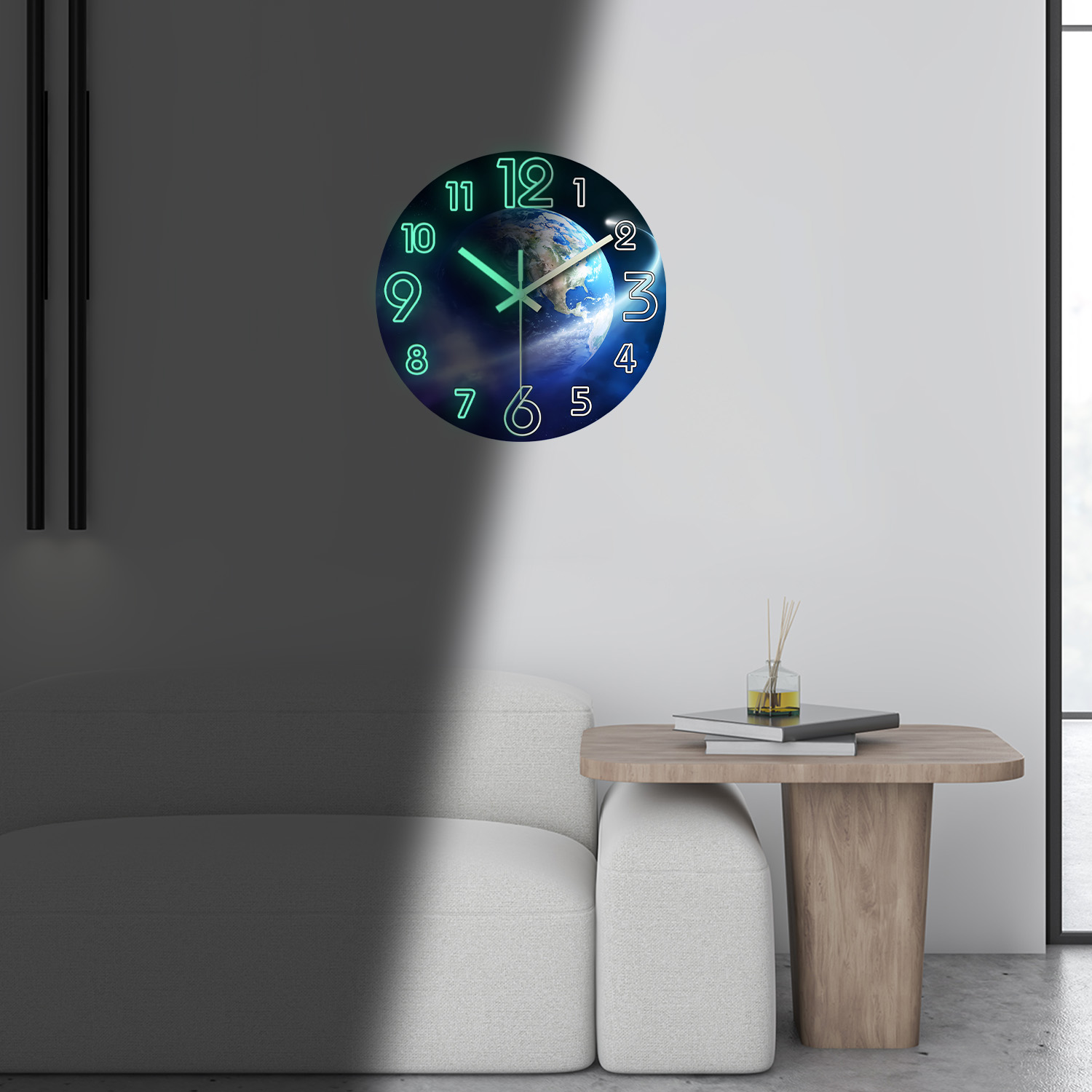 Criativo terra luminosa relógi - Luxury Watch Wall Clock avaliação e preço