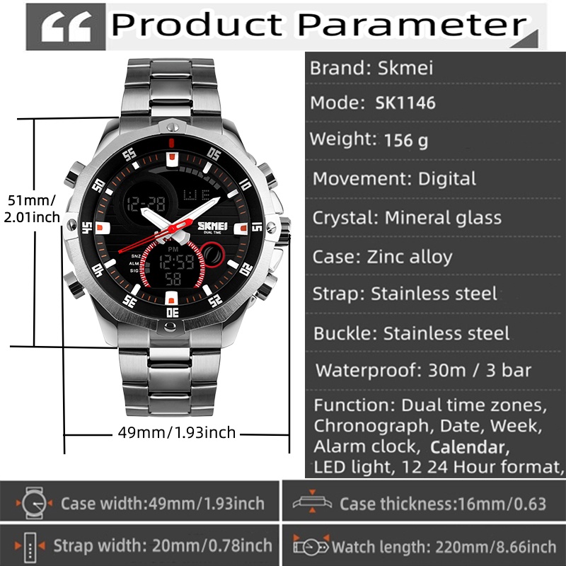 Skmei-novo relógio casual de m - Luxury Watch Zone avaliação e preço