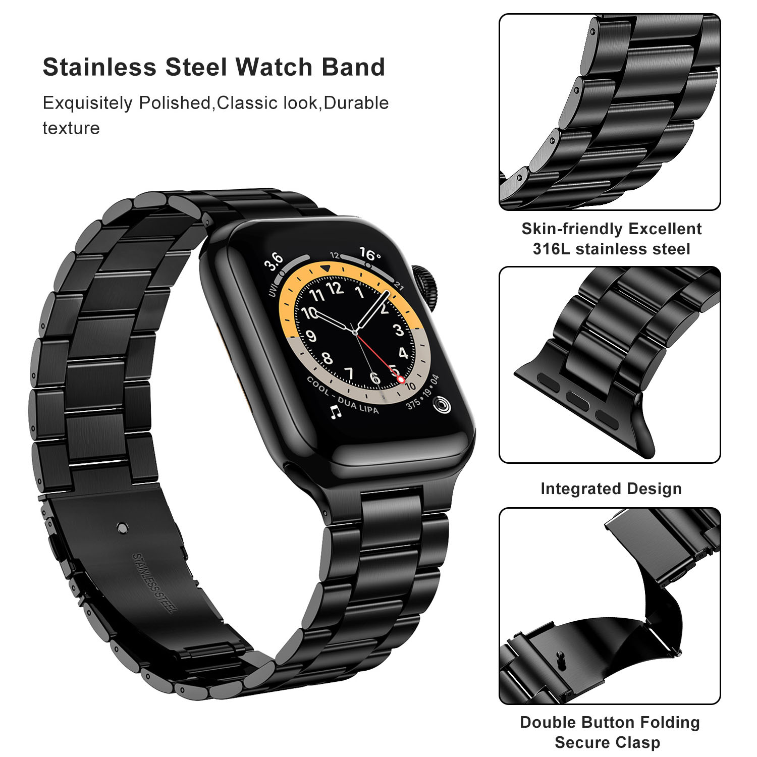 Pulseira de aço inoxidável par - Luxury Watch Apple Bands avaliação e preço