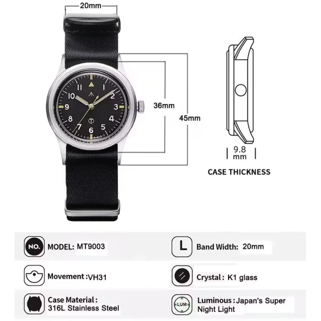 Relógio tático masculino de ca - Field Watch Military avaliação e preço