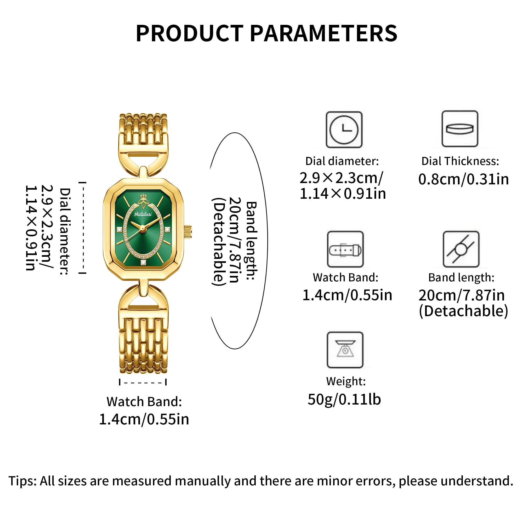 YaLaLuSi Relógio de Pulso Retr - Luxury Watch Square avaliação e preço