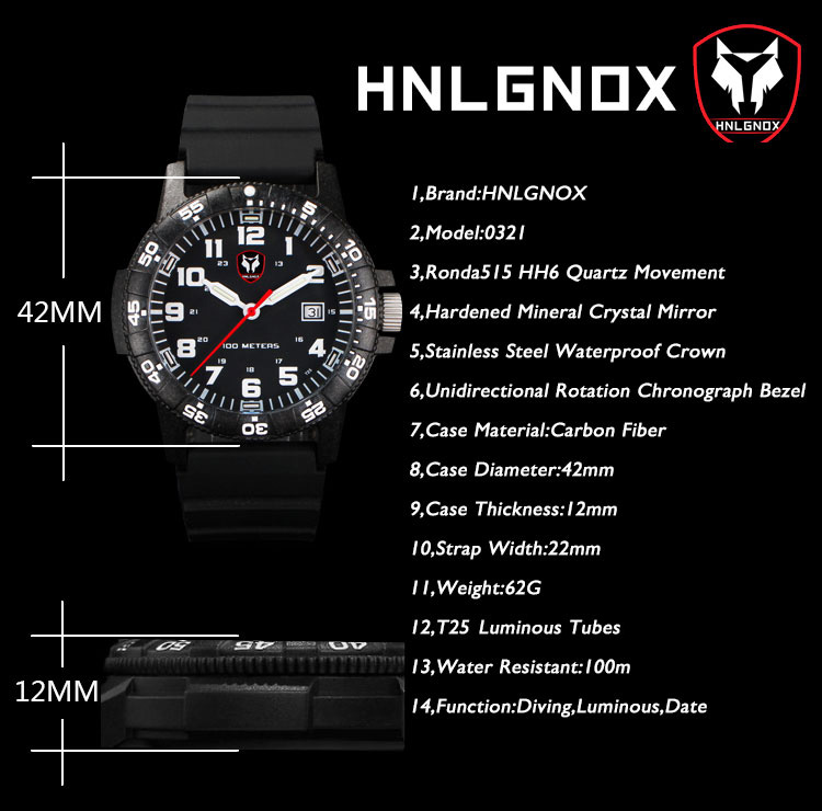 Hnlgnox-Relógio de pulso mascu - Luxury Watch With Arabic Numerals avaliação e preço