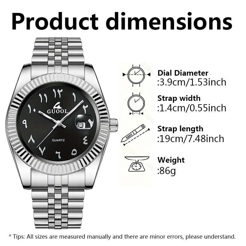 Novo Relógio Masculino de Aço  - Luxury Watch With Arabic Numerals avaliação e preço