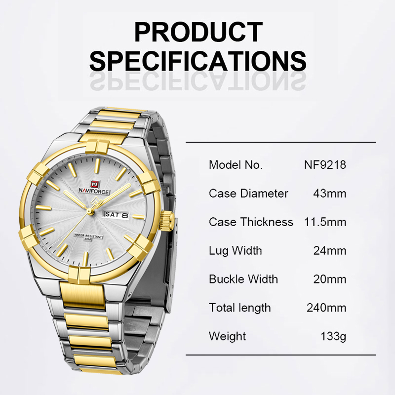 Naviforce clássico dia e data  - Field Watch Military avaliação e preço